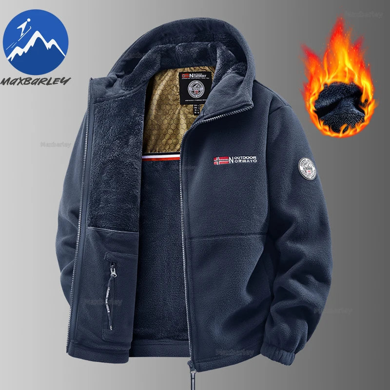 Maxbarley Winter Sportswear Set Mens Retro Training Thick Fleece Jacket + Pants Two Piece Set Casual Ski Running Tracksuit Suit ZITA LA BELLE ÉLITE