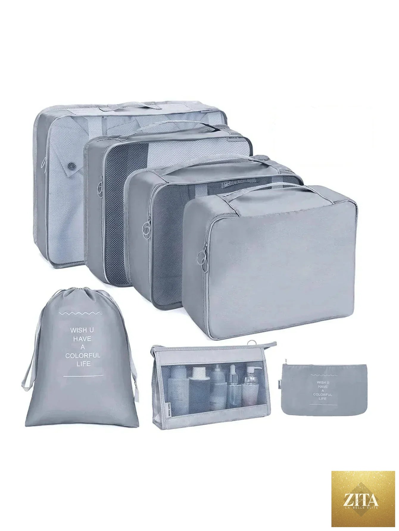 7/8/9/10-Pcs Travel Organizer Packing Cubes Set – Portable Luggage Storage Bags for Clothes, Shoes & Accessories