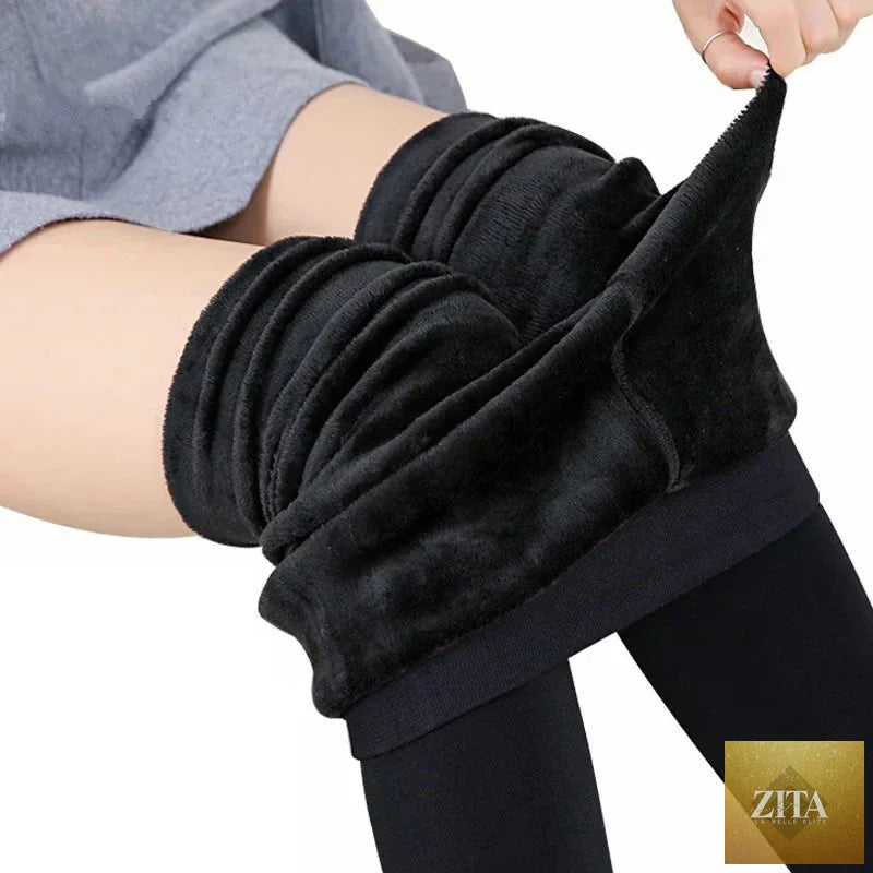 Women Winter Leggings – High Waist Warm Velvet Stretch Pants