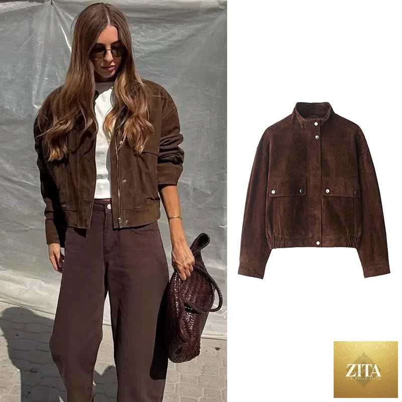 Women's Autumn Jackets 2025 New Fashion Big Pocket Elegant Women's Slim Warm Jackets Autumn Street Chic Young Student Coats