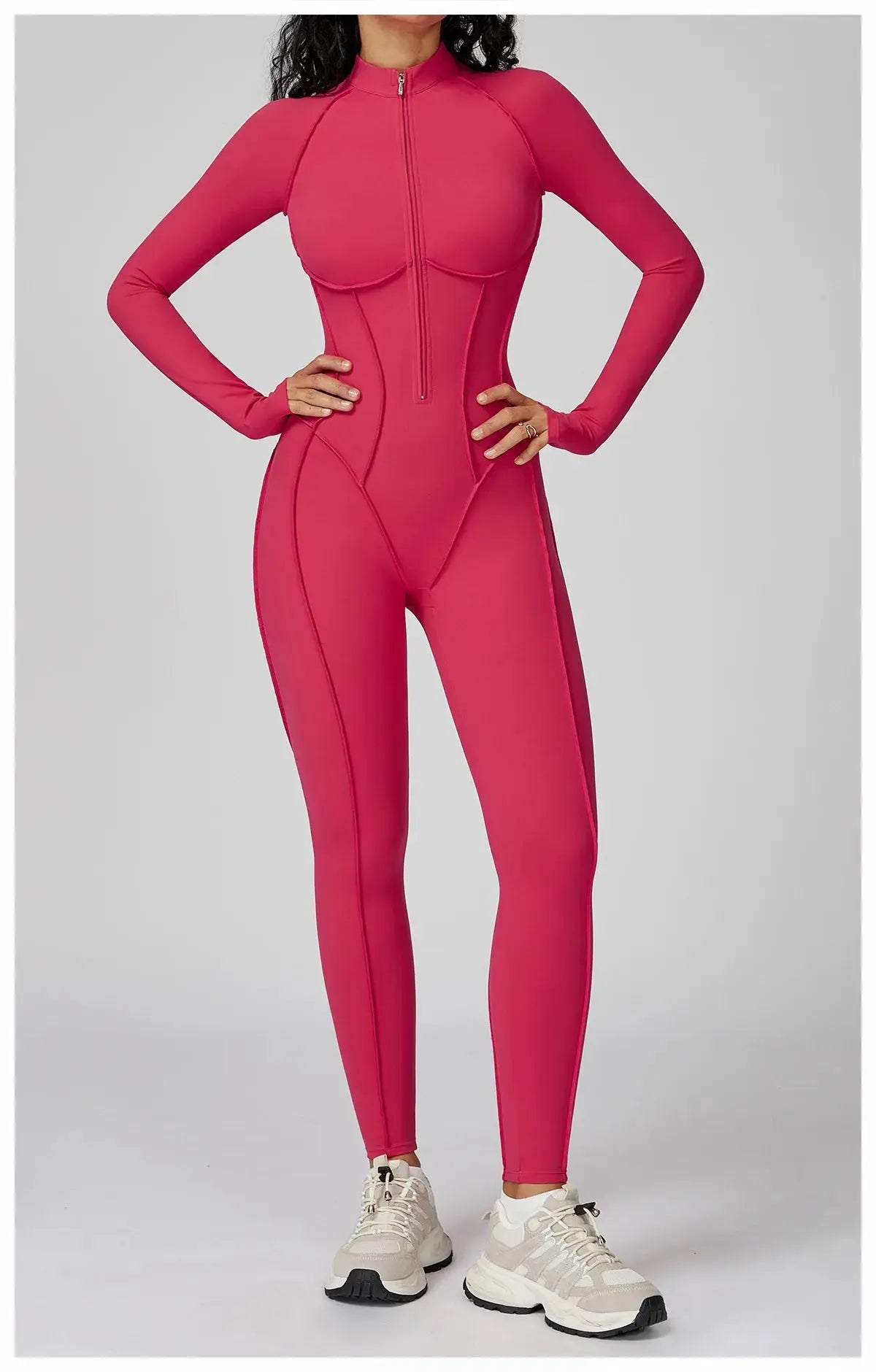 Yoga Set Women's Tracksuit Zipper Long Sleeve Jumpsuits One-Piece Suit Gym Push Up Workout Clothes Fitness Bodysuit Sportswear ZITA LA BELLE ÉLITE