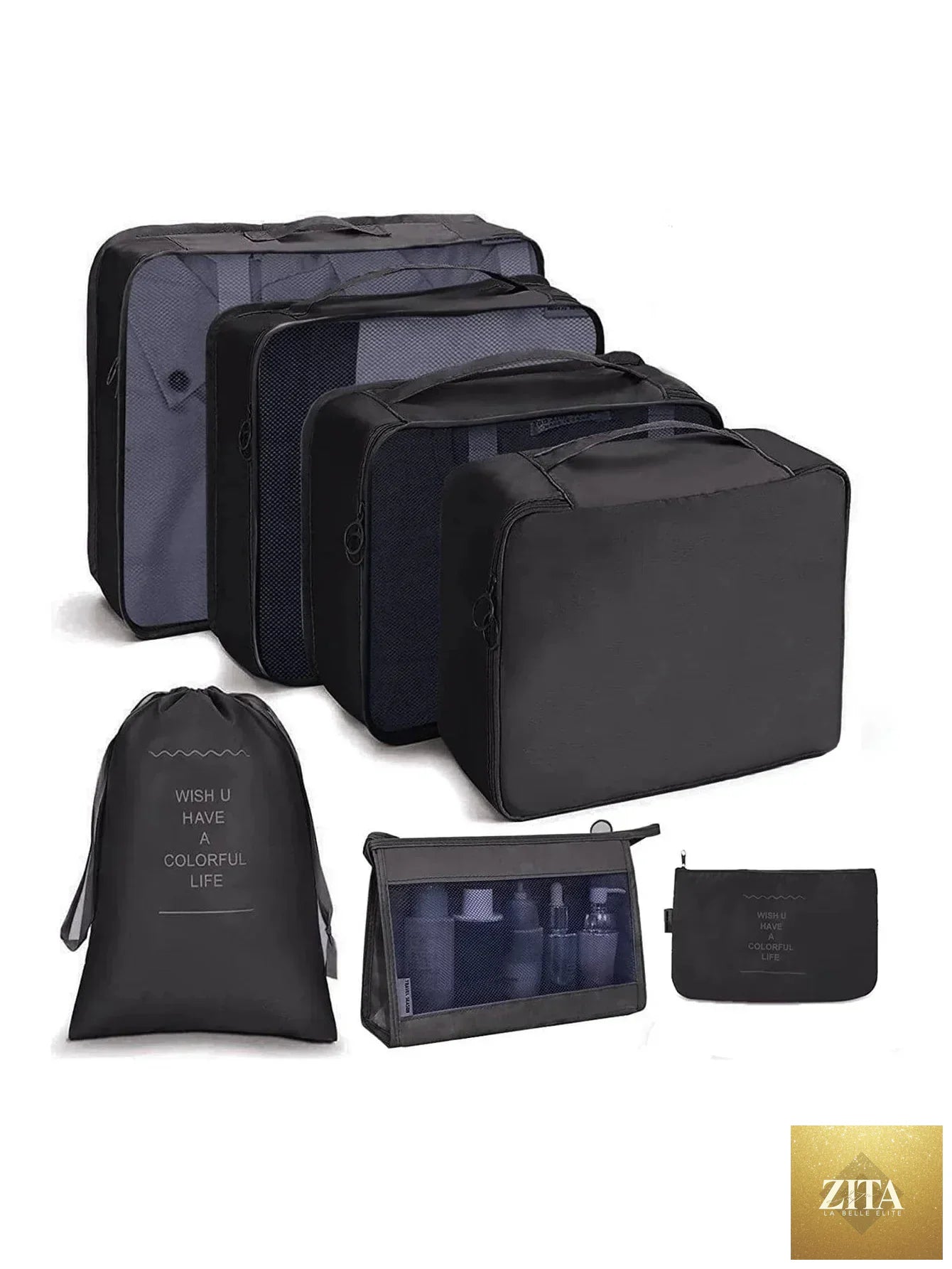 7/8/9/10-Pcs Travel Organizer Packing Cubes Set – Portable Luggage Storage Bags for Clothes, Shoes & Accessories