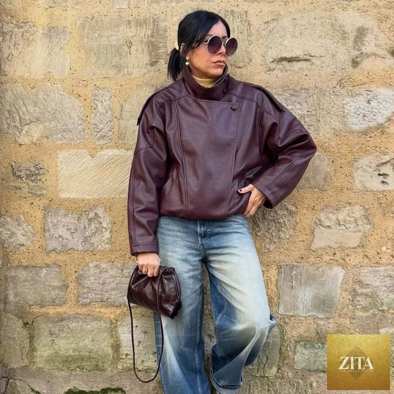 MUJER Faux Leather Jackets for Women Oversize Women's Bomber Jacket Fashion Winter Womens Coats Outerwears Demi-season Jackets