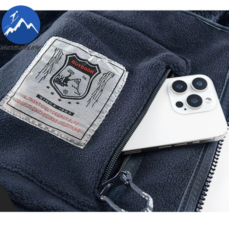 Maxbarley Winter Sportswear Set Mens Retro Training Thick Fleece Jacket + Pants Two Piece Set Casual Ski Running Tracksuit Suit ZITA LA BELLE ÉLITE