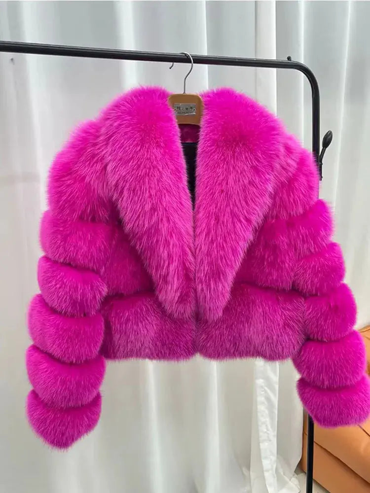 ZADORIN Luxury Big Collar Spliced Cropped Faux Fur Coat Woman Clothing Thicken Furry Faux Fur Jacket Winter Fur Coats Top Mujer ZITA LA BELLE ÉLITE