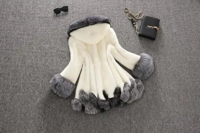 Hooded Loose Faux Fur Jacket Women Thick Autumn Winter Korean Maxi Coat Long Warm Luxury Fur Parkas Bontjas Furry Outerwear ZITA LA BELLE ÉLITE