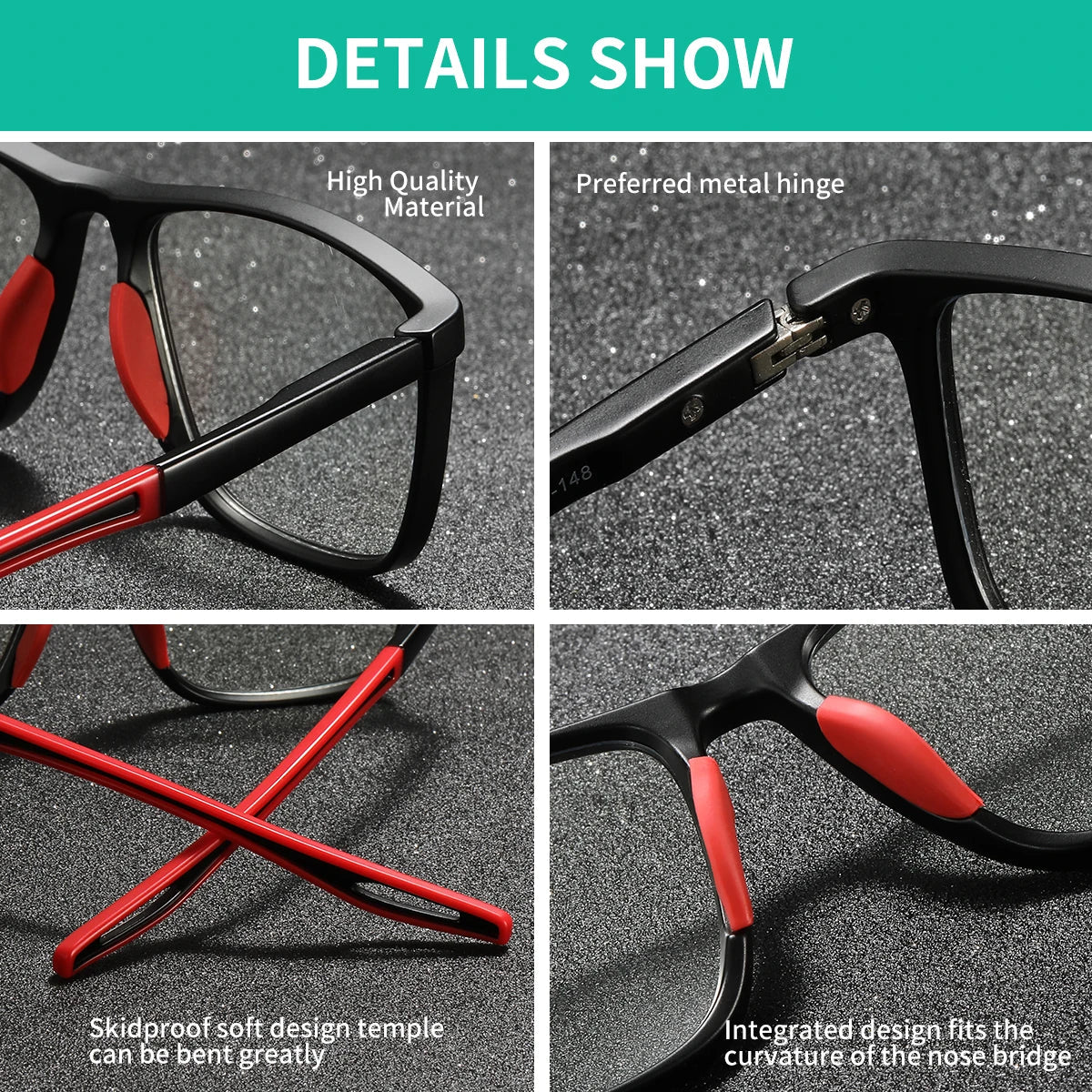 Stevvex BARCUR sports style anti-blue light reading glasses with transparent PC frame, lightweight rectangular design for men and women.