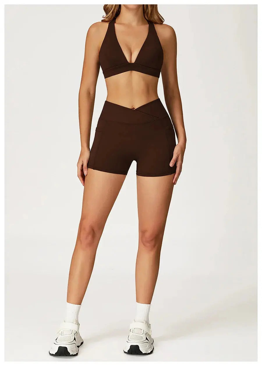 Yoga Set 2 Pieces Workout Outfits Fitness Sportswear Gym Tracksuit High Waist Leggings Sports Vest Athletic Wear Women Clothes ZITA LA BELLE ÉLITE