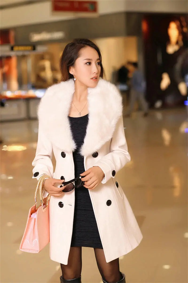 Korean Fashion Women Casual Loose Woolen Coat Elegant and Chic Solid Outerwear Long Overcoat with Belted Female Warm Cloak ZITA LA BELLE ÉLITE