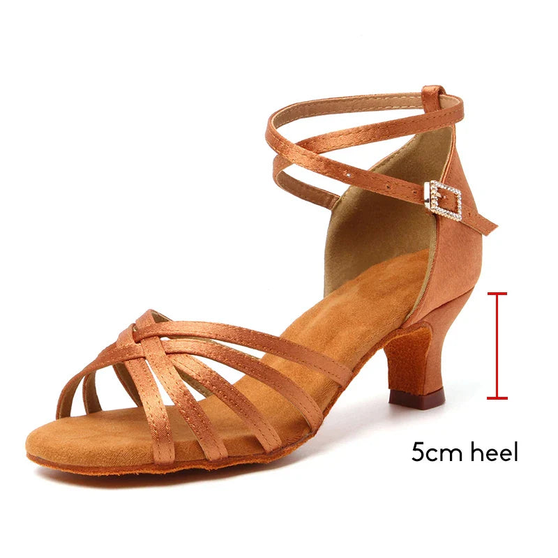 Latin Dance Shoes Women Suede Soles Tango Indood Dan Shoescing Cuban Heels Party High Heel Ballroom Dance Shoes Wholesale