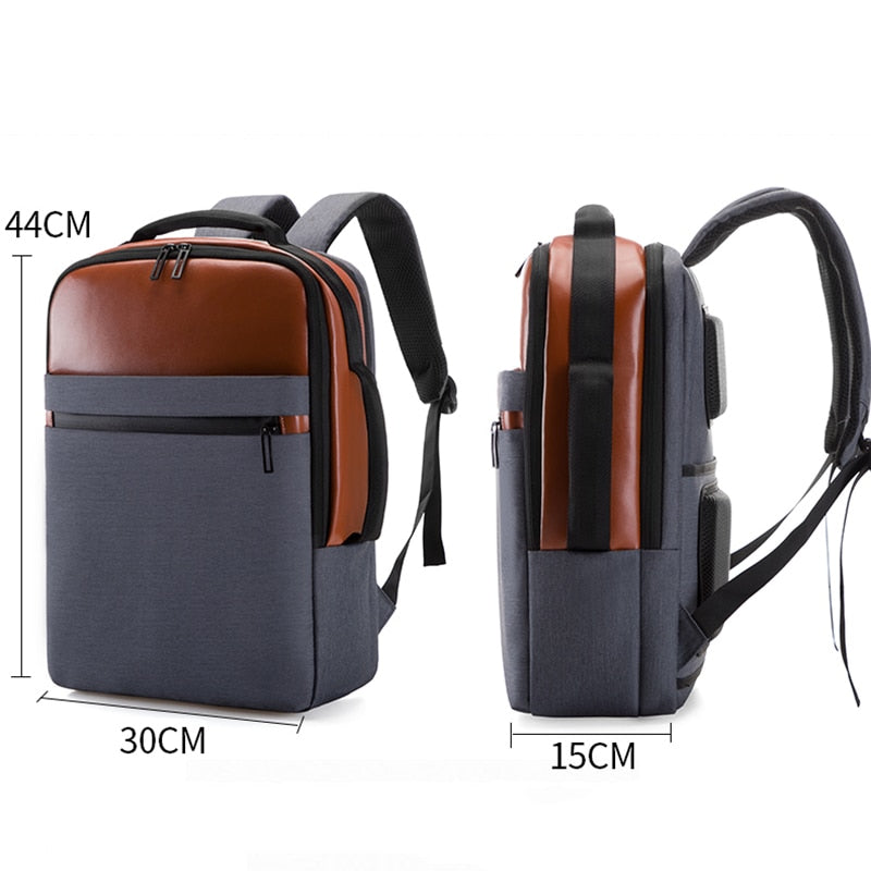 Business Backpack For Men Large Capacity USB Charging Bag Male Maroon Asteria