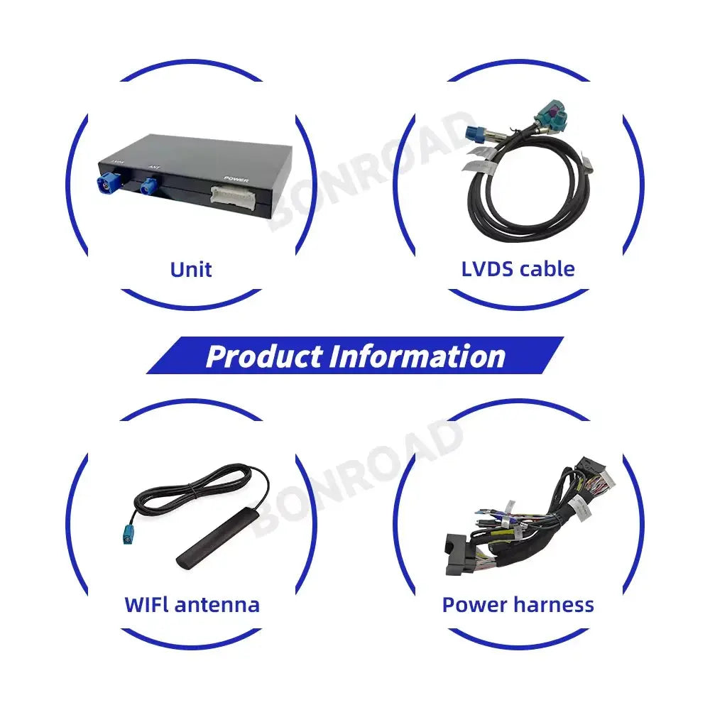 BONROAD Wireless CarPlay Android Auto Interface Adapter for Audi A4 B8 A5 Q5 2009-2015 with AirPlay Mirror Link Bluetooth ZITA LA BELLE ÉLITE