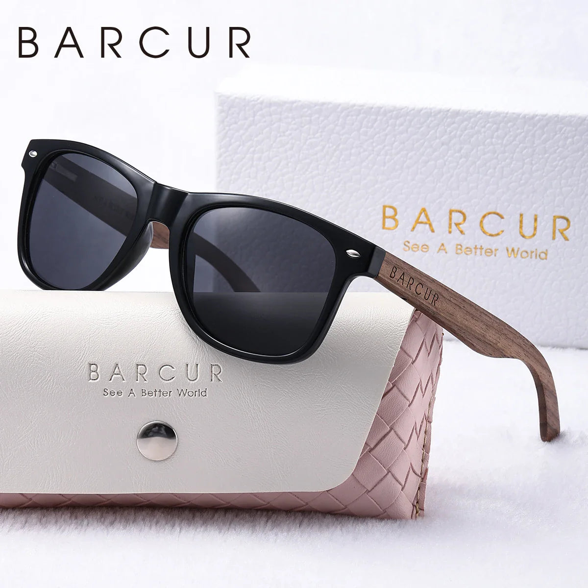 Stevvex BARCUR natural wood polarized oval women's sunglasses with dark wooden frames, mirror legs, UVA/UVB protection, stylish summer accessory