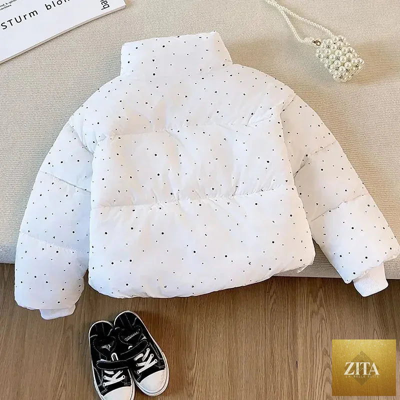 2025 Winter Girls Rhinestone Puffer Jacket Korean Star-Studded Fashion Coat Glitter Zip-Up Quilted Down Jacket