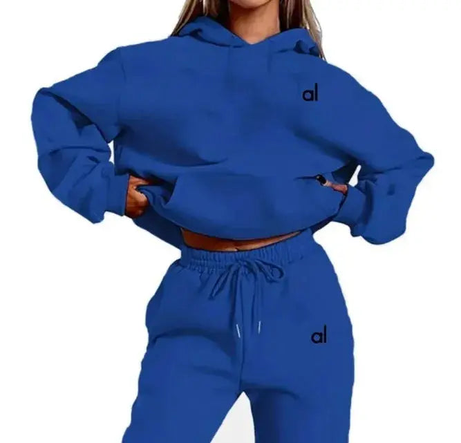 Ladies Casual Hooded Sweatshirt and Loose Pants Set Autumn Winter Sportswear Ready Stock ZITA LA BELLE ÉLITE