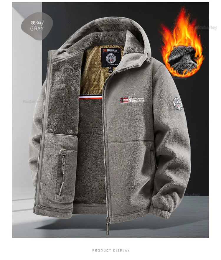 Maxbarley Winter Sportswear Set Mens Retro Training Thick Fleece Jacket + Pants Two Piece Set Casual Ski Running Tracksuit Suit ZITA LA BELLE ÉLITE