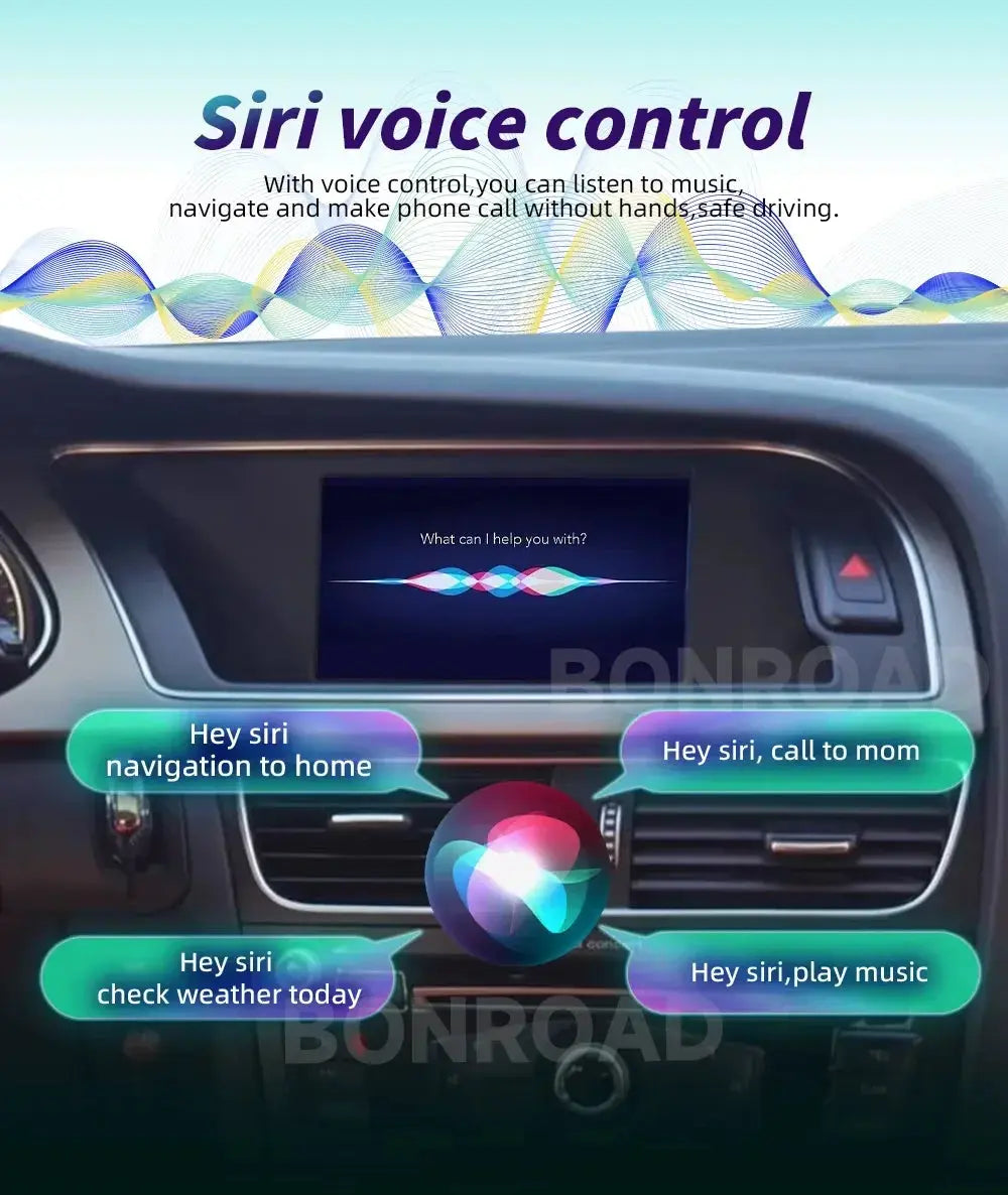 BONROAD Wireless CarPlay Android Auto Interface Adapter for Audi A4 B8 A5 Q5 2009-2015 with AirPlay Mirror Link Bluetooth ZITA LA BELLE ÉLITE