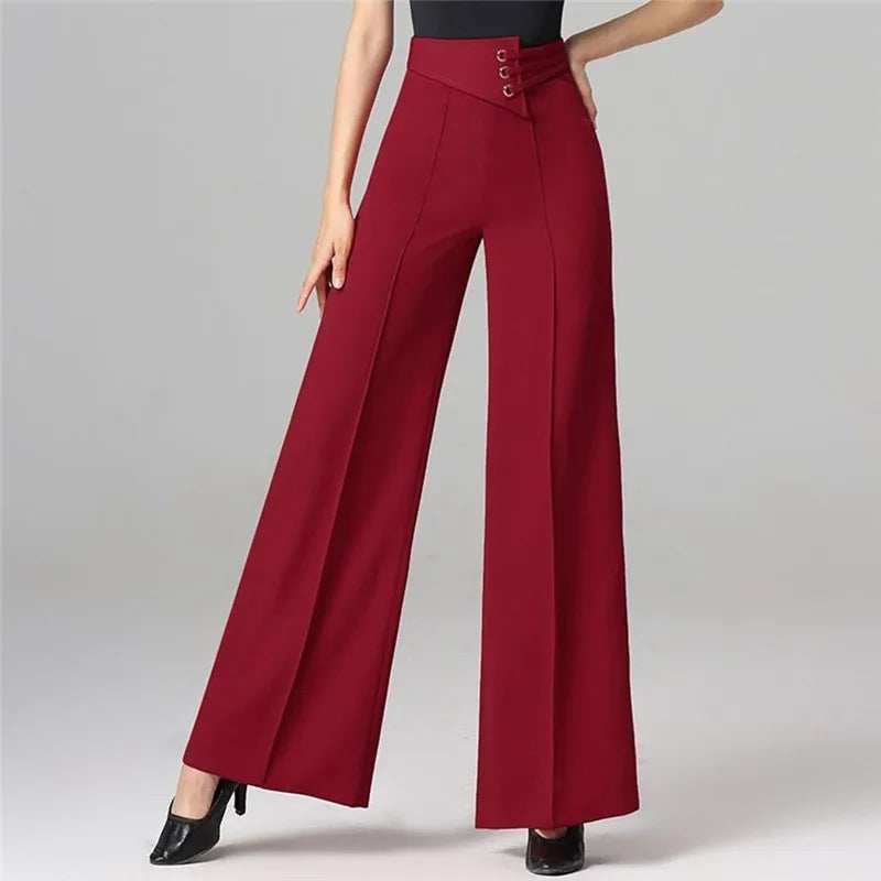 Women Wide Leg Ballroom Dance Style Pants
