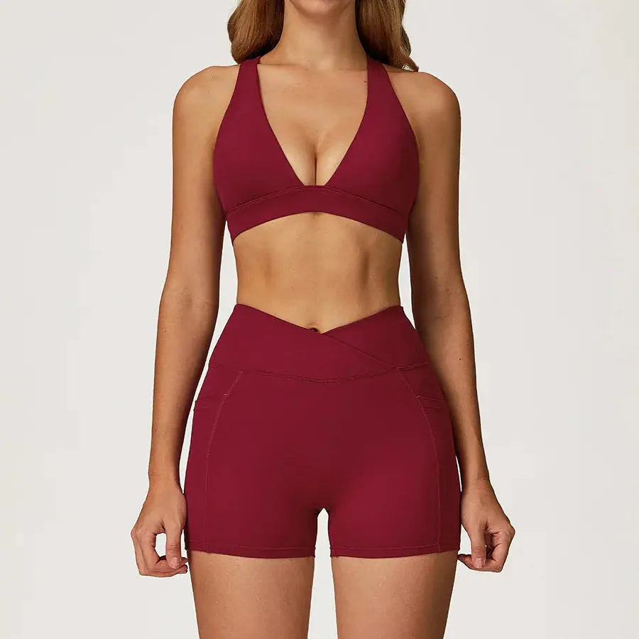 Yoga Set 2 Pieces Workout Outfits Fitness Sportswear Gym Tracksuit High Waist Leggings Sports Vest Athletic Wear Women Clothes ZITA LA BELLE ÉLITE