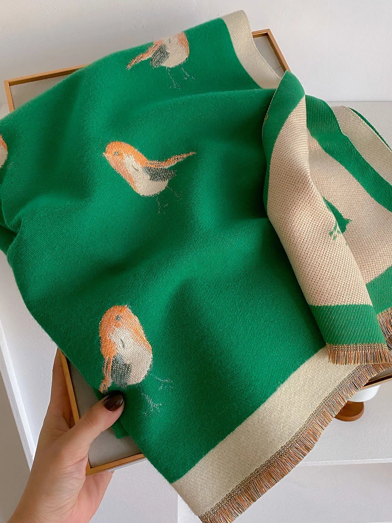 Thick Cashmere Blanket  Scarf Women Warm Pashmina Shawl Winter Wraps