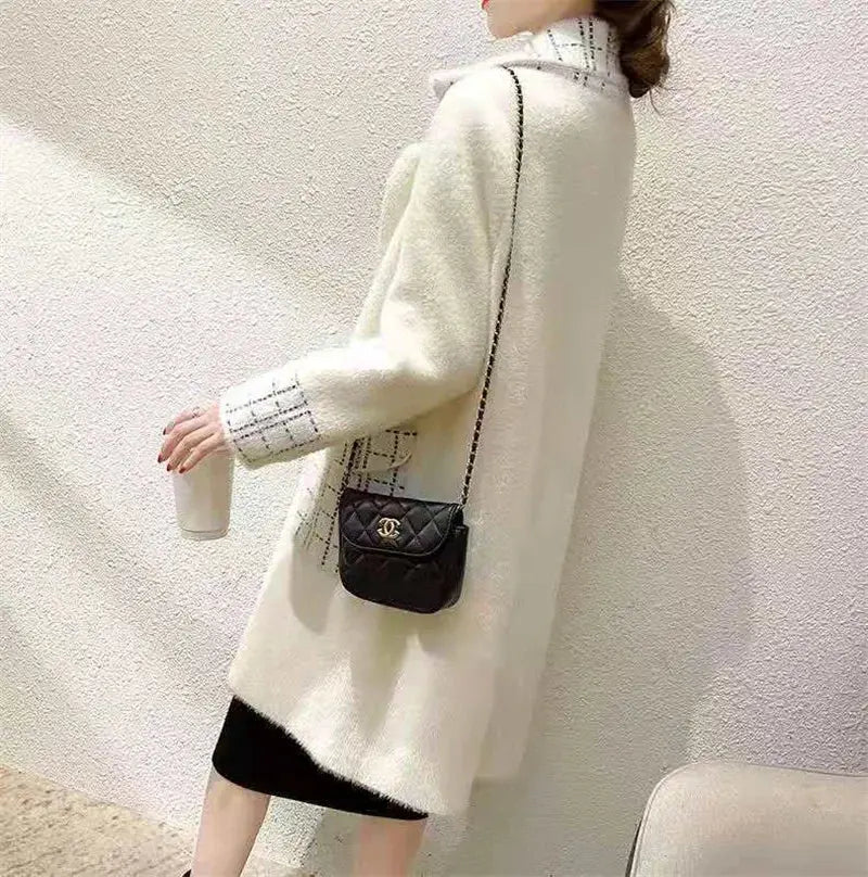 Women Imitation Mink Velvet Overcoat NEW Autumn Winter Female Coat Jacket Women's Korean Simple Long Mink Windbreaker ZITA LA BELLE ÉLITE