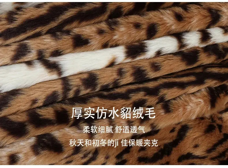 Nerazzurri Winter Long Loose Luxury Thick Warm Soft Fluffy Leopard Print Faux Fur Coat Women Lapel Runway European Fashion 2022 ZITA LA BELLE ÉLITE