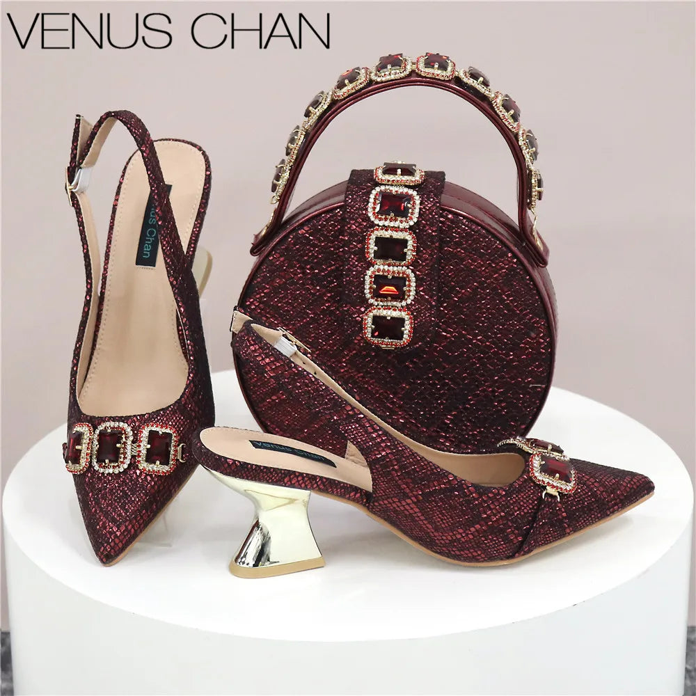 Ladies Shoes Matching Bag Set EDN12