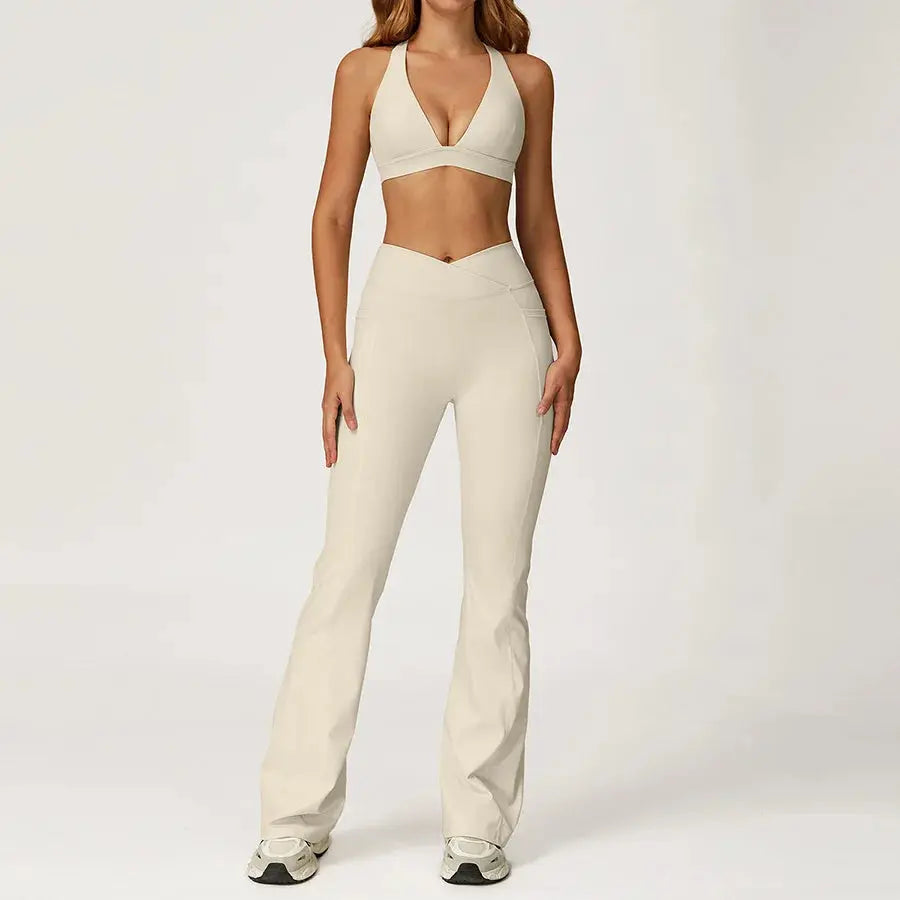 Yoga Set 2 Pieces Workout Outfits Fitness Sportswear Gym Tracksuit High Waist Leggings Sports Vest Athletic Wear Women Clothes ZITA LA BELLE ÉLITE