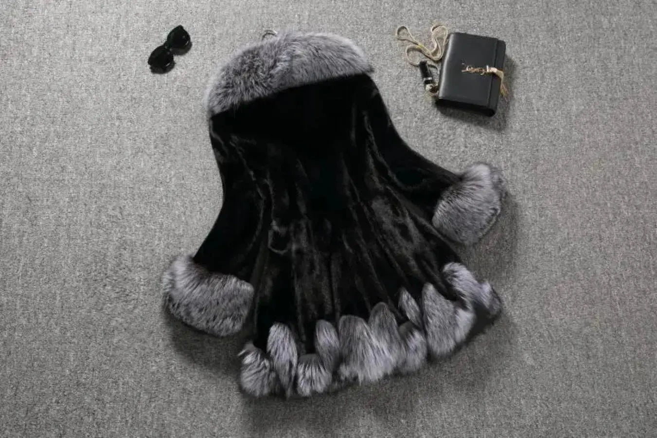 Hooded Loose Faux Fur Jacket Women Thick Autumn Winter Korean Maxi Coat Long Warm Luxury Fur Parkas Bontjas Furry Outerwear ZITA LA BELLE ÉLITE