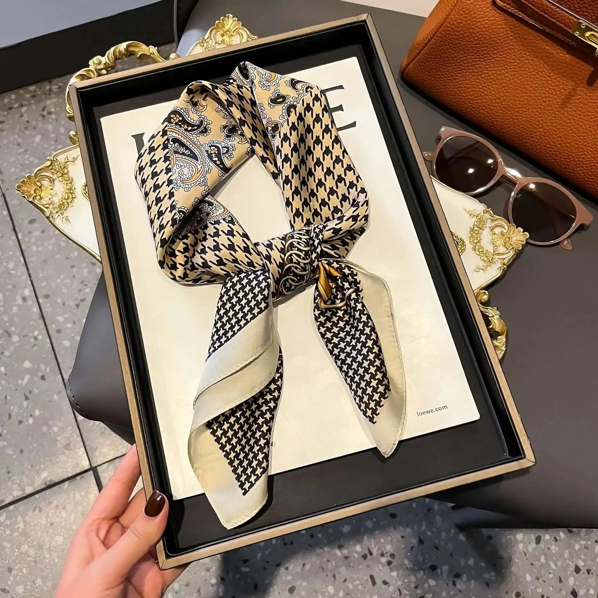 Fashion Luxury Brand 70cm Silk Square Scarf Women Satin Neck Tie Female Hair Bandana Headkerchief Shawl Wrap Hijab Echarpe ZITA LA BELLE ÉLITE