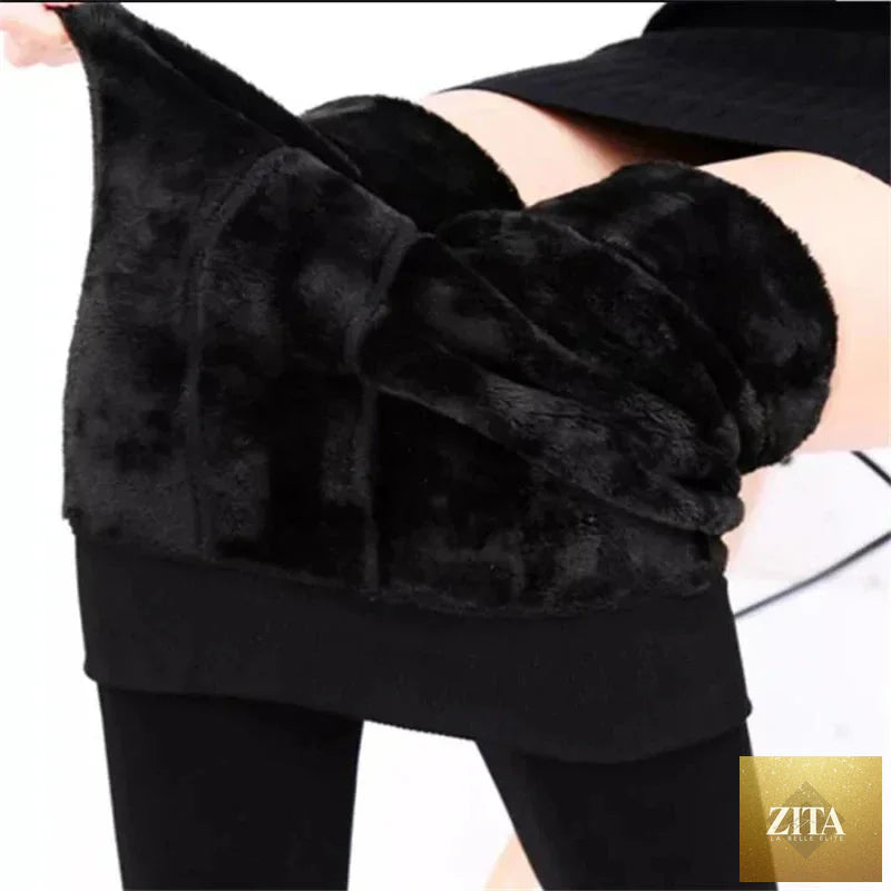 Women Winter Leggings – High Waist Warm Velvet Stretch Pants