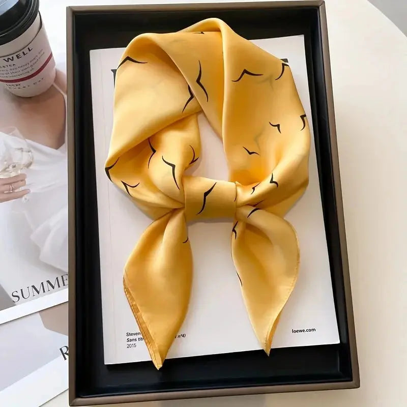 Fashion Luxury Brand 70cm Silk Square Scarf Women Satin Neck Tie Female Hair Bandana Headkerchief Shawl Wrap Hijab Echarpe ZITA LA BELLE ÉLITE