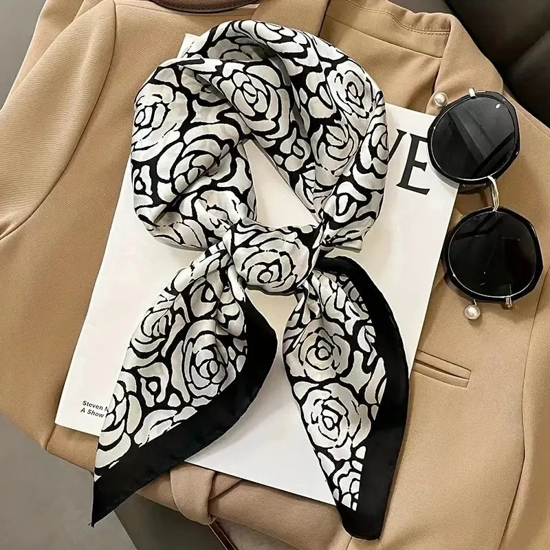 Fashion Luxury Brand 70cm Silk Square Scarf Women Satin Neck Tie Female Hair Bandana Headkerchief Shawl Wrap Hijab Echarpe ZITA LA BELLE ÉLITE