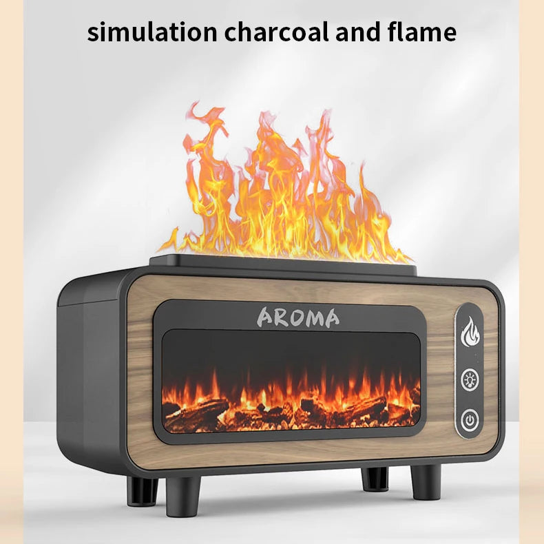 Fireplace Diffuser 7 Colors LED Ultrasonic Aroma Essential Oil 3D Maroon Asteria