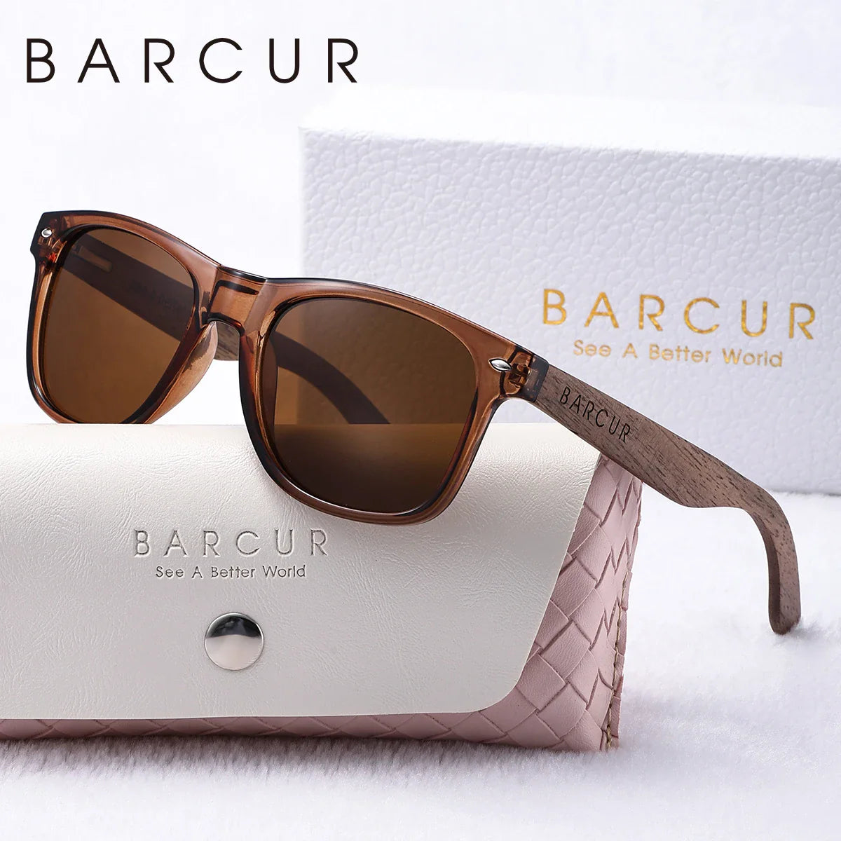 Stevvex BARCUR natural wood polarized oval women's sunglasses with dark wooden mirror legs, UVA/UVB protection, stylish summer accessory