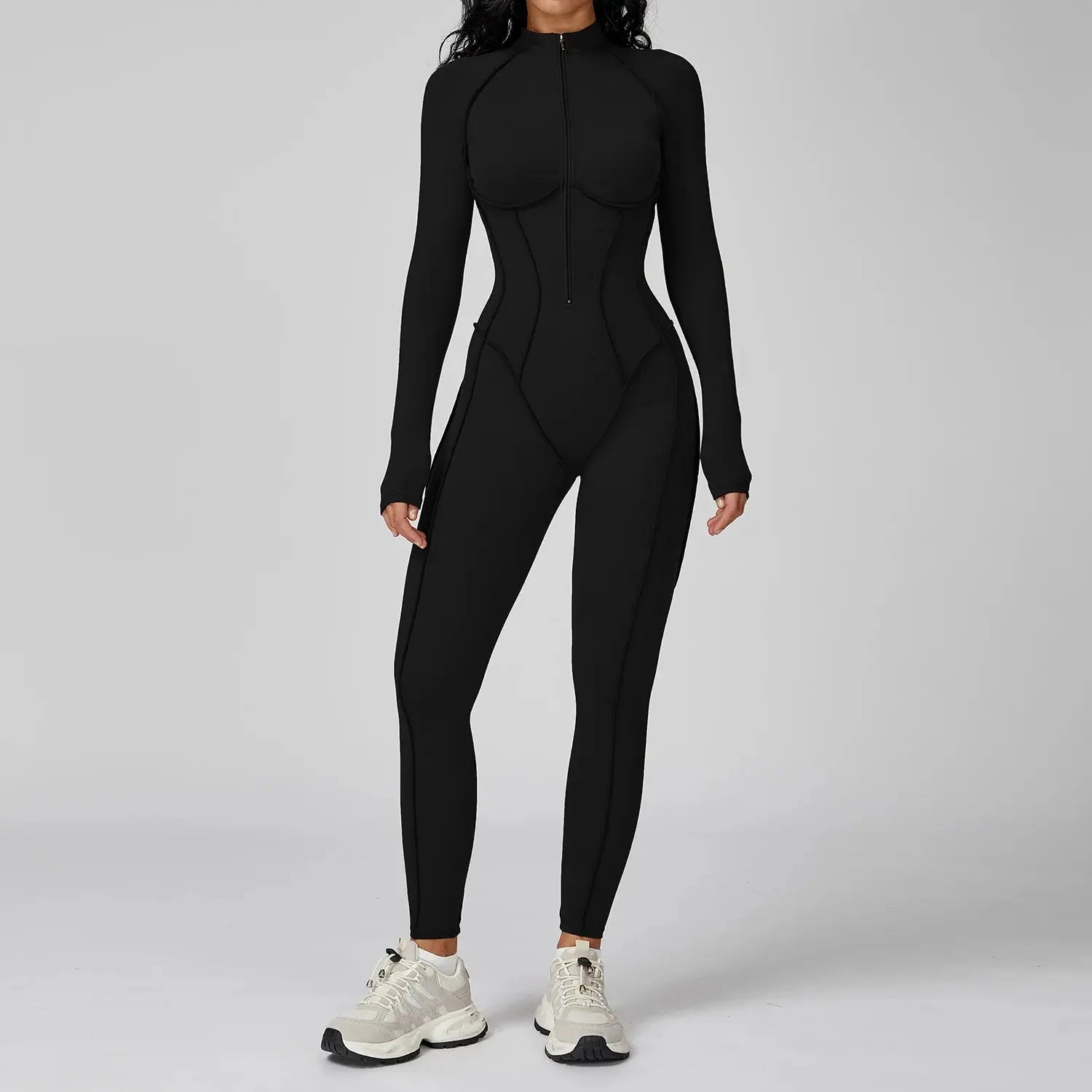 Yoga Set Women's Tracksuit Zipper Long Sleeve Jumpsuits One-Piece Suit Gym Push Up Workout Clothes Fitness Bodysuit Sportswear ZITA LA BELLE ÉLITE