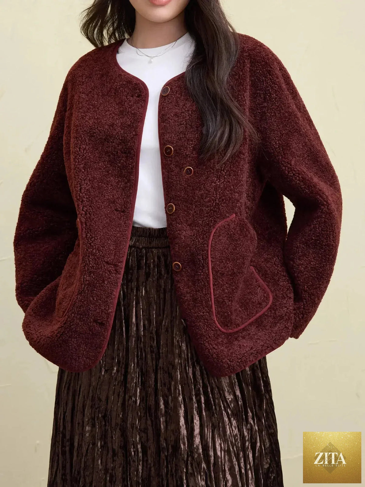 Chic Faux Fur Winter Coat with Coordinating Scarf