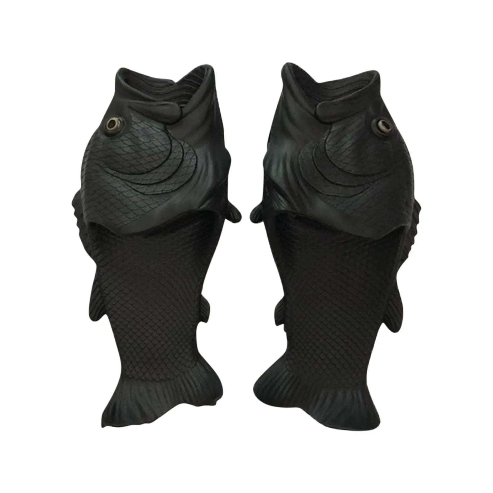 Pair of LadyShow.Store 2025 funny fish slippers for women and family, large sizes 32-46, suitable for summer beach wear.