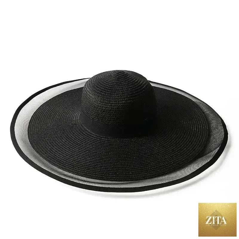 Women Sun Hat Big Eaves Waves Beach Cap Ladies Hat Big Brim Sun Visors UV Cut Bucket Panama Cap Foldable Straw Sunscreen Vintage