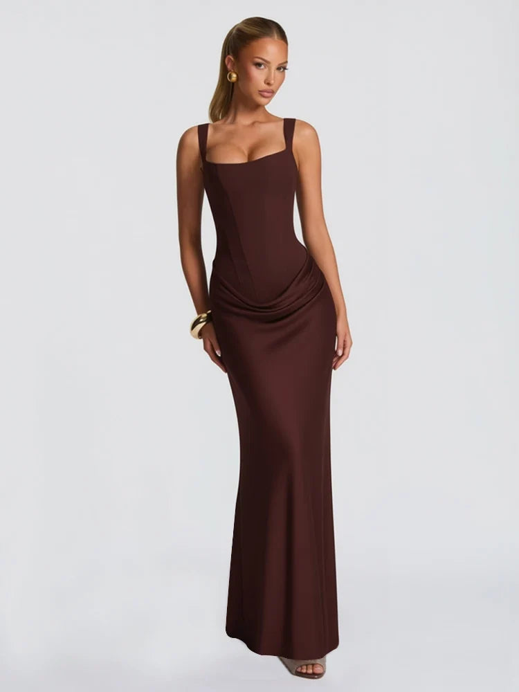 White sexy corset maxi dress by FLIPSTYLEZLLC, elegant long black evening gown with a fitted corset and flowing skirt for formal events.