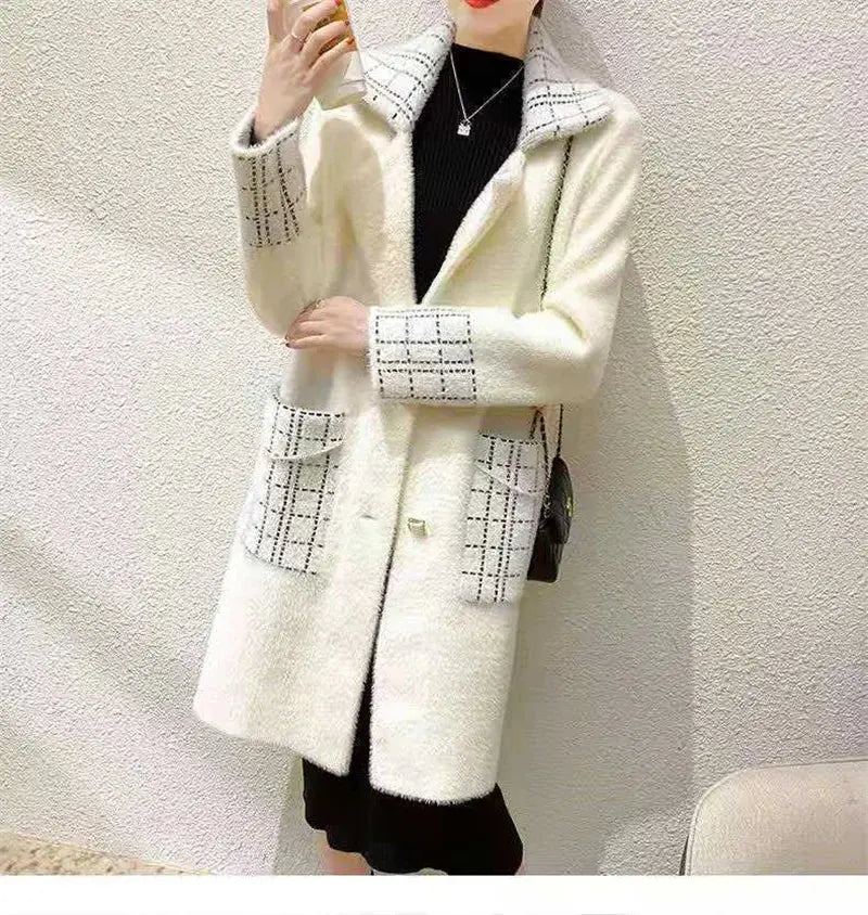 Women Imitation Mink Velvet Overcoat NEW Autumn Winter Female Coat Jacket Women's Korean Simple Long Mink Windbreaker ZITA LA BELLE ÉLITE