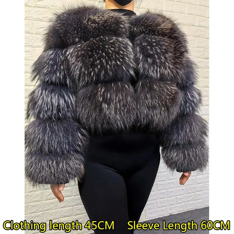 MAOMAOKONG Super Hot Winter Women Luxury Thick Real Raccoon Fur Coat Natural Fox Fur Jacket Plus Size Furry Jackets Female Vest ZITA LA BELLE ÉLITE