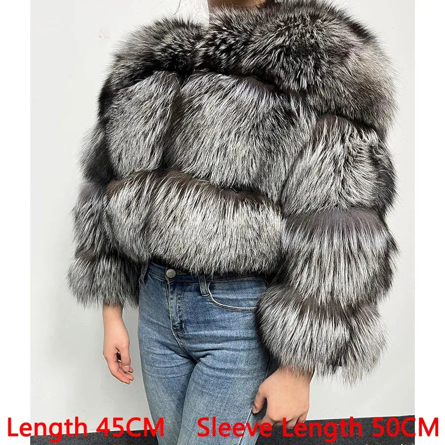 MAOMAOKONG Super Hot Winter Women Luxury Thick Real Raccoon Fur Coat Natural Fox Fur Jacket Plus Size Furry Jackets Female Vest ZITA LA BELLE ÉLITE