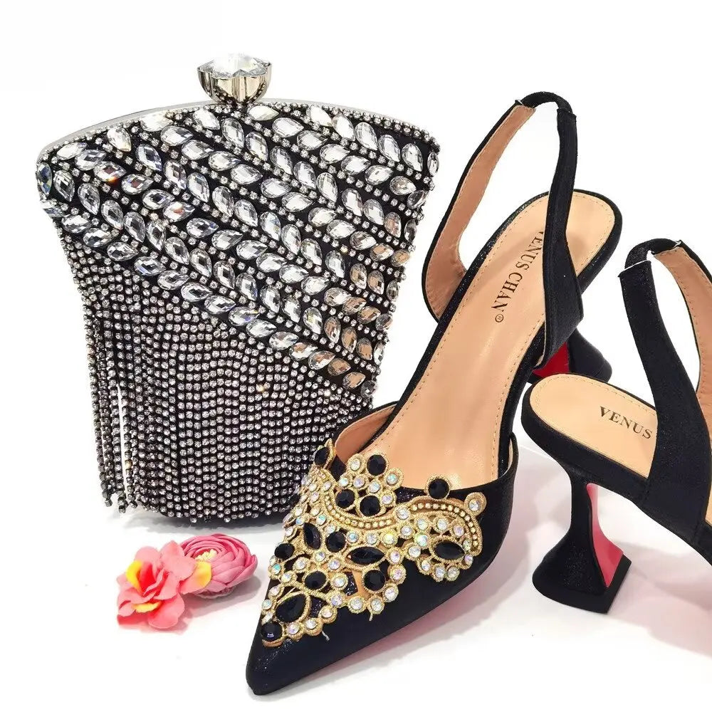 Italy beautiful Italian Shoes with Matching Bag Set HSW1-22