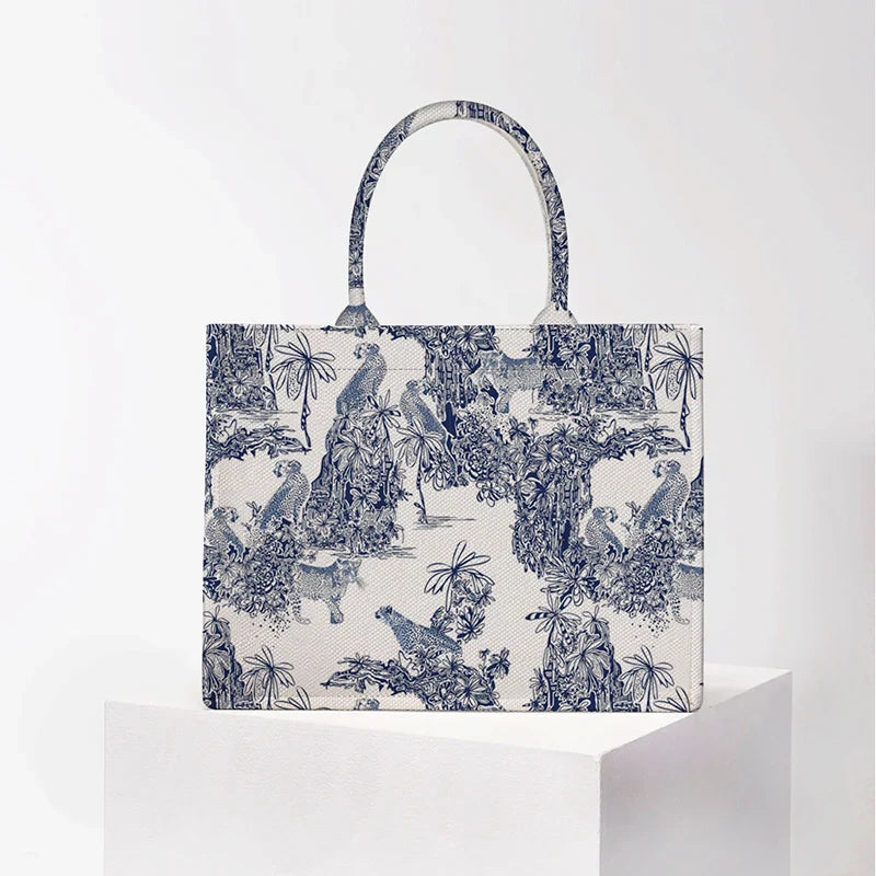 Personalized custom women's tote bag, canvas printed handbag, large capacity beach bag
