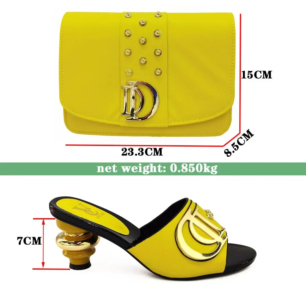 New Italian Shoes with Matching Bags Set EDL89