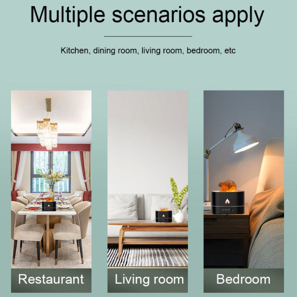 Essential Oil Diffuser With Flaming Effect And Timer Yellow Pandora