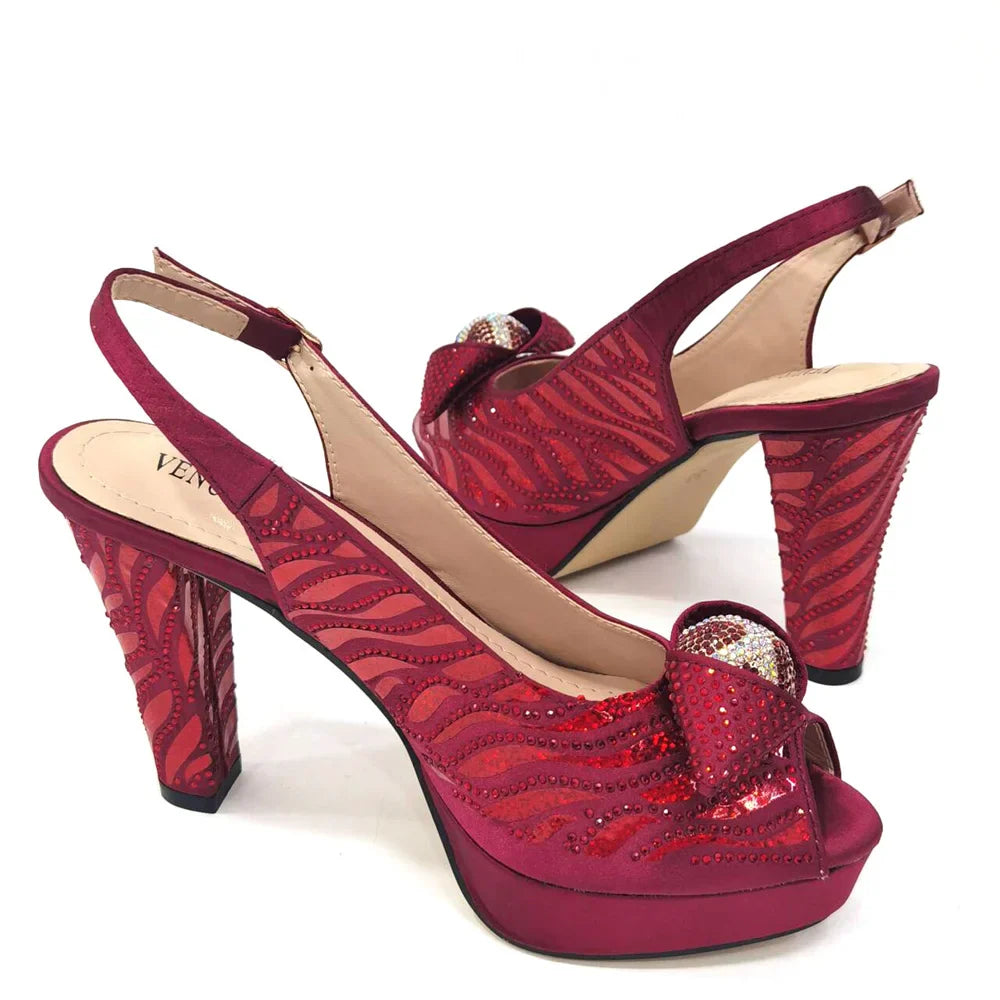 Women's Shoes with Matching Bag Set EDN103