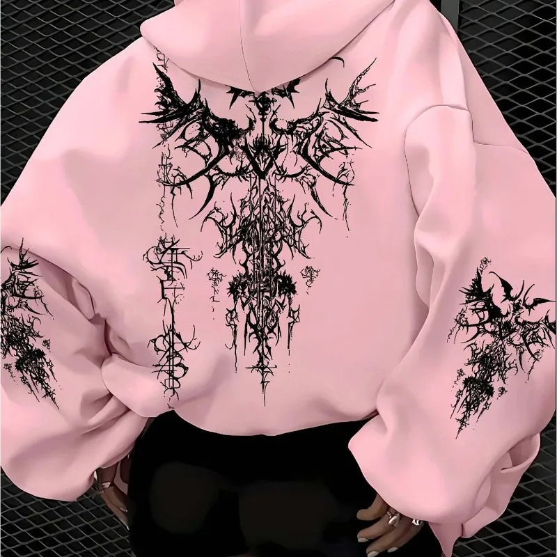 American Gothic women's hoodie by LadyShow.Store featuring a casual, stylish design for autumn and winter streetwear.