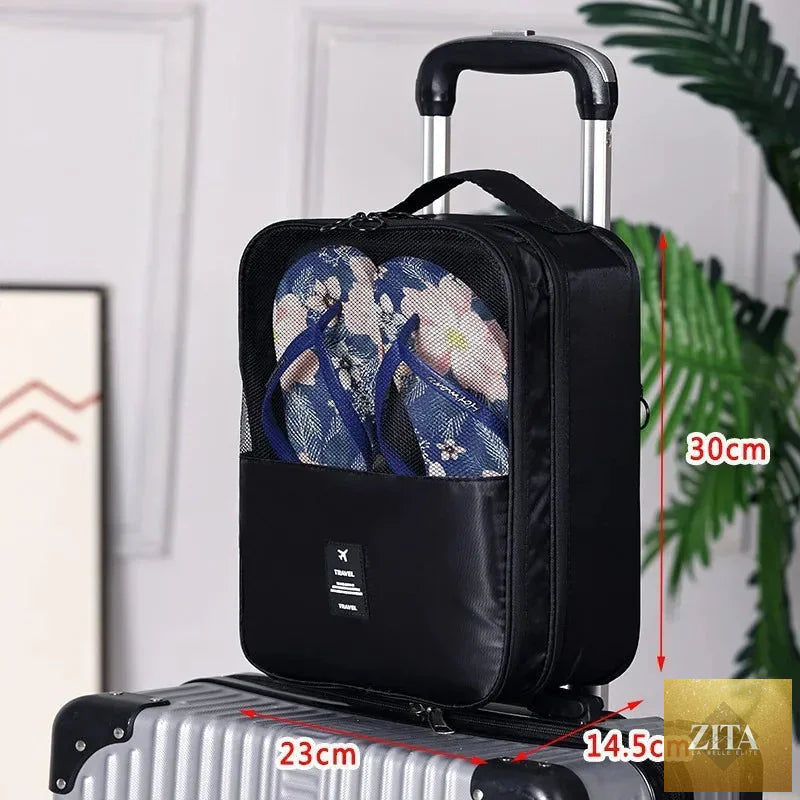 Travel Shoe Bag Storage Bag Washed Diagonal Breathable Mesh Multiple Pairs of Shoes Portable Shoe Box for Business Trips